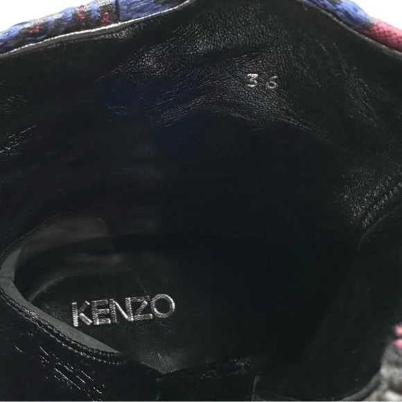 Kenzo Jacquard Pointed Toe Ankle Boots - Picture 14 of 15
